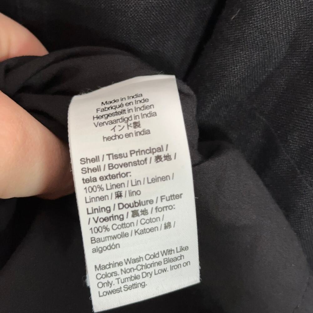 J. CREW Button Back Linen Shift Dress Black Sz S {3O14} - Picture 5 of 6
